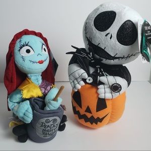 Disney Poseable Jack and Sally Plush Music New
